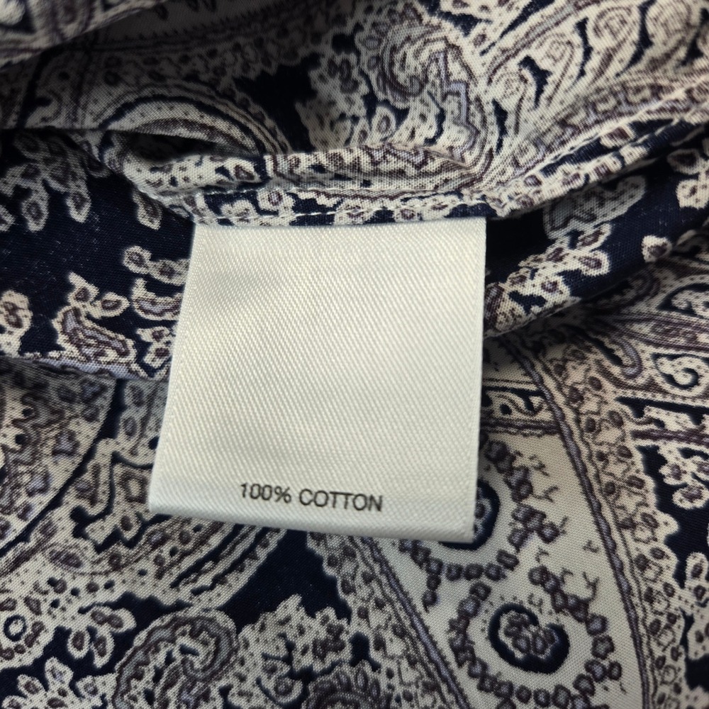 Cremieux Paradise Mens XL Navy White Paisley Print Long Sleeve Cotton Shirt NWT - Picture 6 of 10
